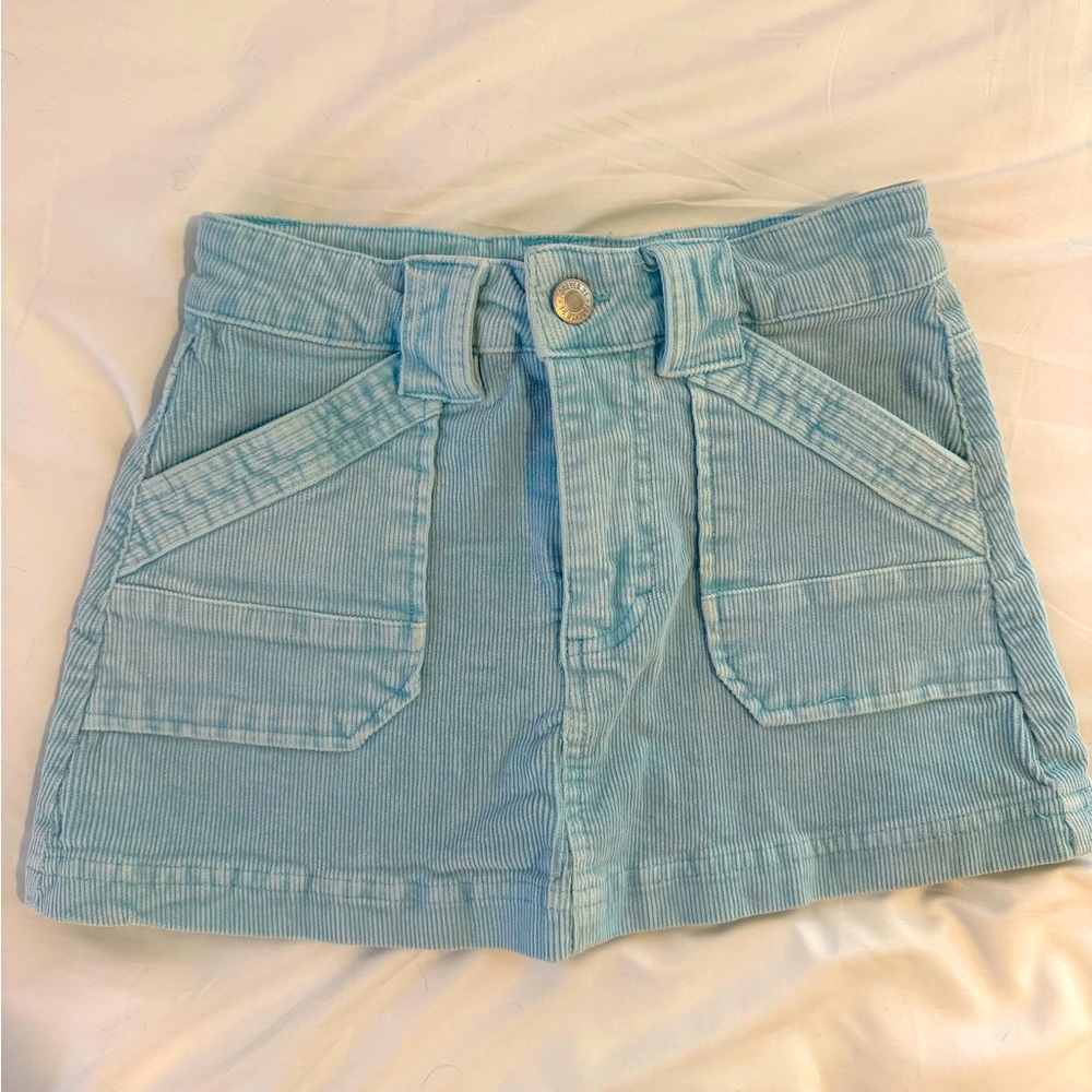 Light Blue Corduroy mini skirt